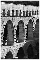 Arches of Pont du Gard. France (black and white)