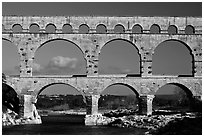 Pont du Gard Roman Aqueduct. France (black and white)