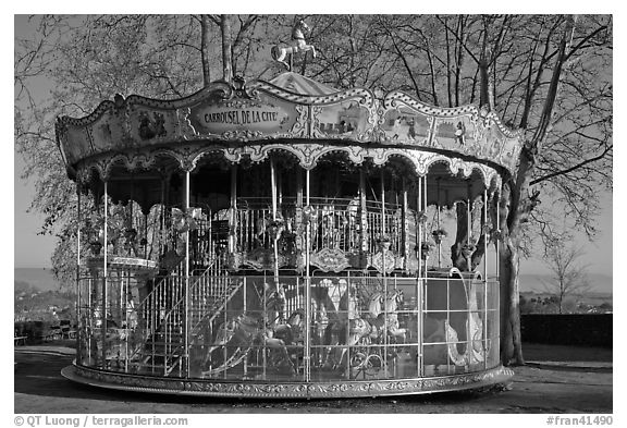 19th century merry-go-round. Carcassonne, France