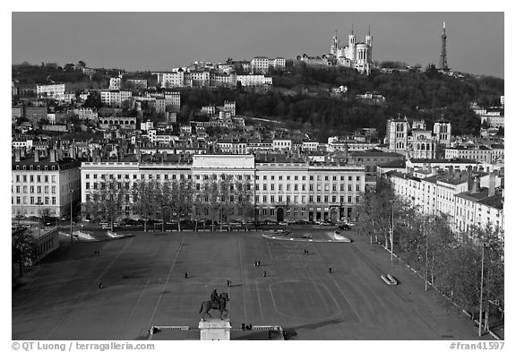 Place Bellecour. Lyon, France (black and white)