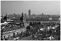 Cityscape with Hotel Dieu. Lyon, France (black and white)