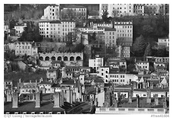 Old city on hillside. Lyon, France