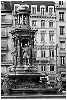 Monumental fountain. Lyon, France ( black and white)
