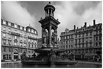 Place des Jacobins. Lyon, France ( black and white)