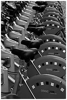 Bicycles for rent. Lyon, France ( black and white)