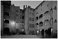 Maison des Avocats at dusk. Lyon, France ( black and white)