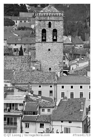 Houses and church tower, Orange. Provence, France