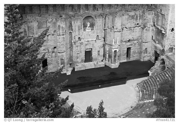 Roman Theater. Provence, France (black and white)