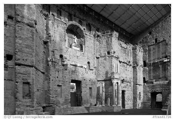 Stage wall of Roman Theatre, Orange. Provence, France