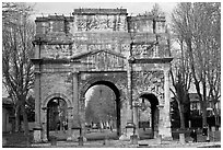 Roman arch, Orange. Provence, France (black and white)