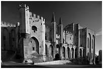 Palace of the Popes. Avignon, Provence, France ( black and white)