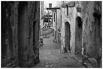 Village street, Les Baux-de-Provence. Provence, France ( black and white)