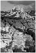 Limestone outcrops, Les Baux-de-Provence. Provence, France ( black and white)