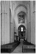 Interior nave of St Trophime church. Arles, Provence, France (black and white)