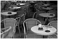 Cafe table, Cours Mirabeau. Aix-en-Provence, France (black and white)