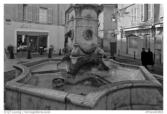 Fountain in old town plaza. Aix-en-Provence, France