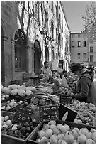 Daily Farmer's market, place Richelme. Aix-en-Provence, France (black and white)