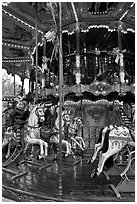 Old carousel. Avignon, Provence, France ( black and white)