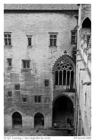 Inside the Palais des Papes. Avignon, Provence, France (black and white)