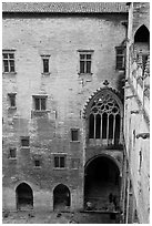 Inside the Palais des Papes. Avignon, Provence, France ( black and white)