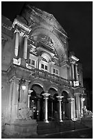 Theater at night. Avignon, Provence, France ( black and white)