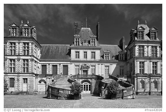 Palace of Fontainebleau. France (black and white)
