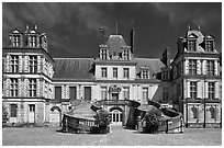 Palace of Fontainebleau. France (black and white)