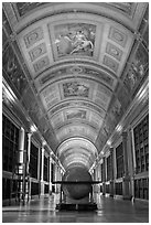 Library, palace of Fontainebleau. France ( black and white)