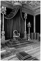 Throne room, Palace of Fontainebleau. France (black and white)