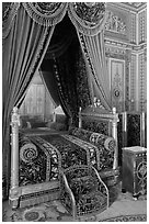 Emperor's room, Fontainebleau Palace. France (black and white)