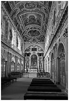 Chapel of the Trinity, palace of Fontainebleau. France ( black and white)