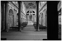 Chapelle de la Trinite, lower level, Chateau de Fontainebleau. France (black and white)