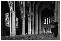 Interior of Chartres Cathedral. France (black and white)
