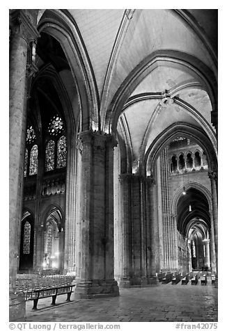 Transept, Cathedrale Notre-Dame de Chartres. France (black and white)