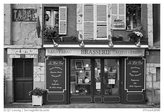 Brasserie, Chartres. France (black and white)