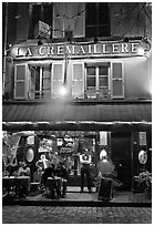 Restaurant and building, Montmartre. Paris, France (black and white)