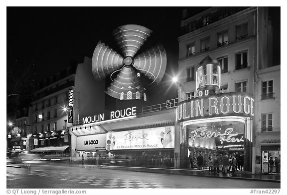 Windmill marking the Moulin Rouge Cabaret. Paris, France