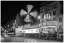 Windmill marking the Moulin Rouge Cabaret. Paris, France ( black and white)