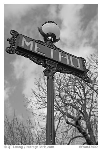 Metro sign and sky. Paris, France