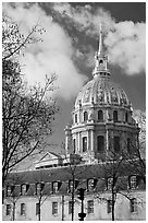 Ecole Militaire and Dome of the Invalides. Paris, France (black and white)