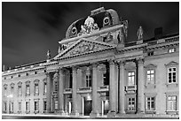 Ecole Militaire by night. Paris, France (black and white)