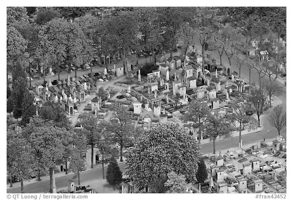 Montparnasse Cemetery from above. Paris, France