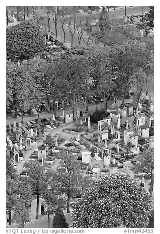 Aerial view of Montparnasse Cemetery. Paris, France