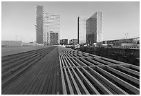 National Library (BnF), architect Dominique Perrault. Paris, France ( black and white)