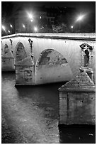 Pont-Neuf at night. Paris, France (black and white)