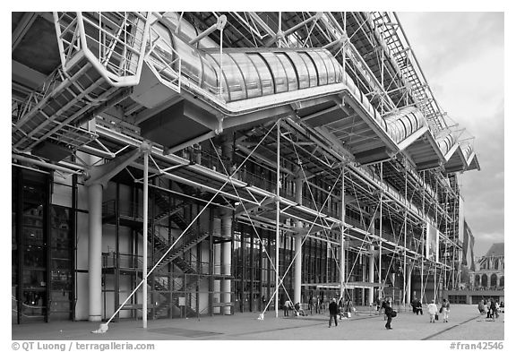 Beaubourg Center in the style of high-tech architecture. Paris, France