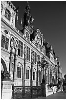 Hotel de Ville (Paris city hall). Paris, France ( black and white)