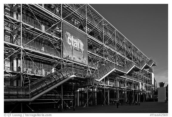 Facade of the Pompidou Center, designed by Renzo Piano and Richard Rogers. Paris, France