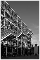 Beaubourg center and National Museum of Modern Art. Paris, France (black and white)