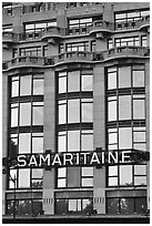 Samaritaine department store facade. Paris, France (black and white)